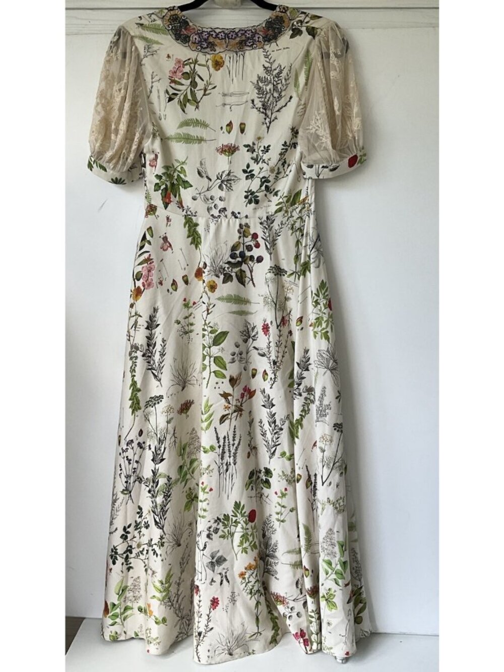 Geisha Design Anthropologie Donna Botanical Print Maxi Dress Embroidered XS - Picture 4 of 8
